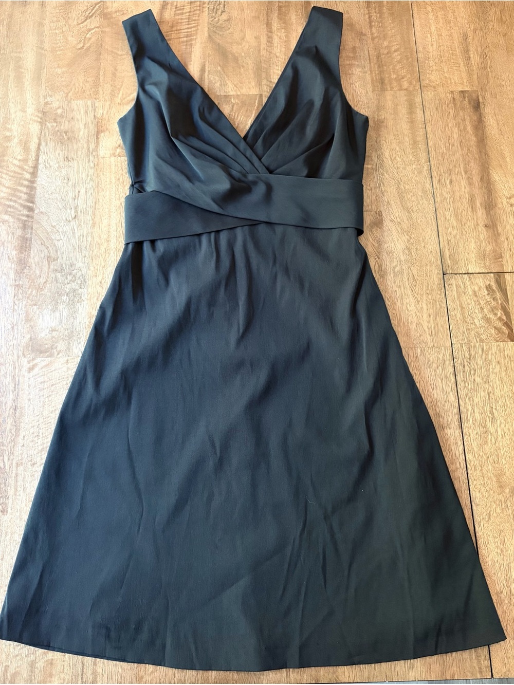 White House Black Market Black V-Neck Sleeveless Wrap-Style Mini Dress